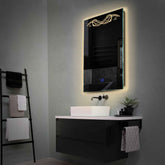 Espejo LED Vertical | Botón táctil | Luz blanca cálida - Reyze Seria Good Vibes Model 6